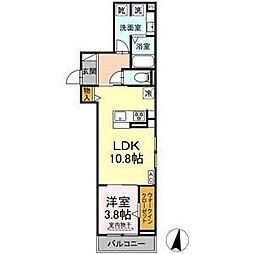 エクラノーブル 1LDKの間取図画像