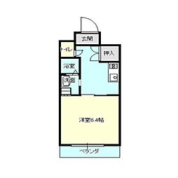 Ceres鶴舞 1Kの間取図画像