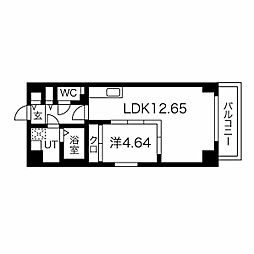 グランデューク松原クオーレ 1LDKの間取図画像