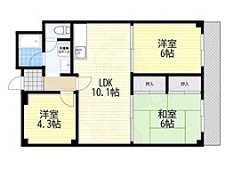 サムティ南多聞台 2SLDKの間取図画像