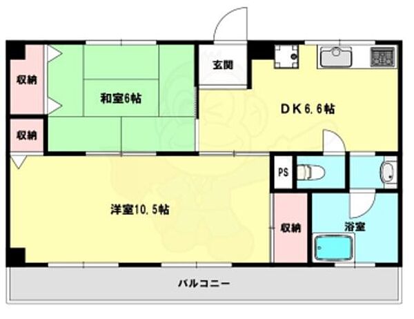 兵庫県神戸市垂水区潮見が丘２丁目(賃貸マンション2DK・4階・49.36㎡)の写真 その2