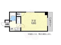 ハイツ天翔 1Kの間取図画像