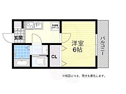 ラメール霞ヶ丘 1Kの間取図画像
