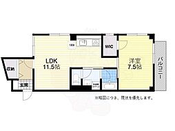 中塚マンション 1LDKの間取図画像