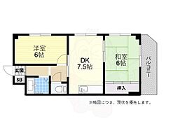 住吉マンション 2DKの間取図画像