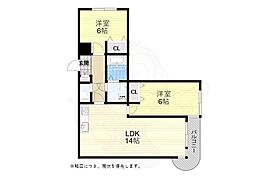 シェトワ西脇 2LDKの間取図画像