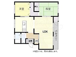 東垂水住宅7号棟 2LDKの間取図画像