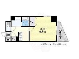 YKハイツ西明石2 1Kの間取図画像