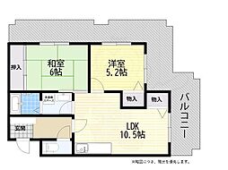 ドムールコスモス美山台 2LDKの間取図画像