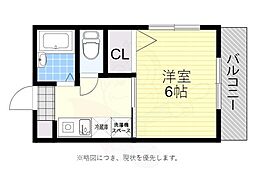 フレンドリーみづほ 1Kの間取図画像