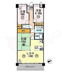 プラザハイツ二ツ屋F棟 3LDKの間取図画像