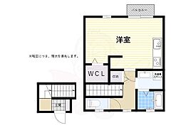 クレールベルヴィル立花B ワンルームの間取図画像