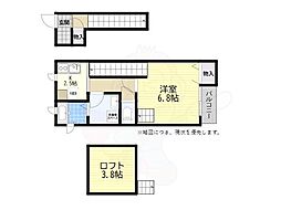 マイム 1Kの間取図画像