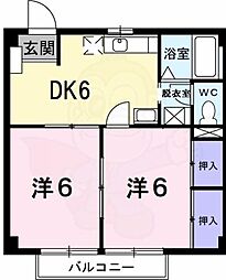 エナール北 2DKの間取図画像