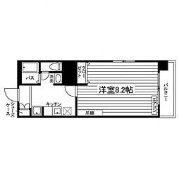 オリッシュ薬園町 1Kの間取図画像