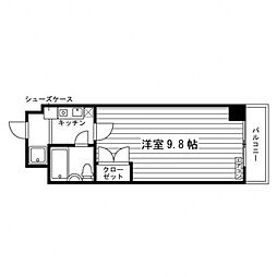 UniLifeカレッジハウス奥井 1Kの間取図画像