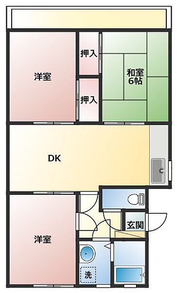 ピュアハイツ白金 106｜香川県坂出市白金町3丁目(賃貸マンション3DK・1階・58.03㎡)の写真 その2