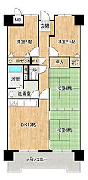 ペルル奥田 4DKの間取図画像