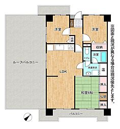 フローラルマンション藤松 3LDKの間取図画像