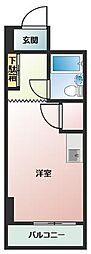ポエム松川 ワンルームの間取図画像