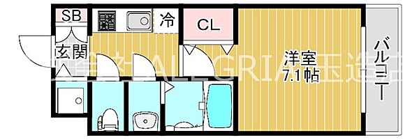 大阪府大阪市東成区中本５丁目(賃貸マンション1K・6階・22.39㎡)の写真 その2