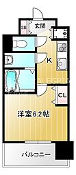 レジュールアッシュ緑橋駅前 1Kの間取図画像