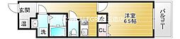 ウーロ玉造2 1Kの間取図画像