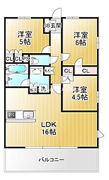 堺市西区鳳東町3丁マンション 3LDKの間取図画像