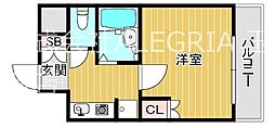 カーサパスコロ 1Kの間取図画像