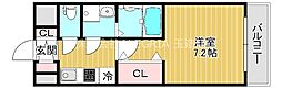 アドバンス大阪城グロリア 1Kの間取図画像