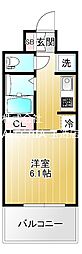 ル・パルトネール天王寺真田山 1Kの間取図画像