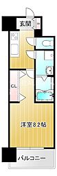 リヴェント玉造 1Kの間取図画像
