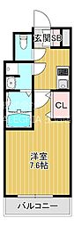 ジアコスモ大阪城南2 1Kの間取図画像