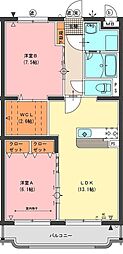 アースライト植木 2LDKの間取図画像