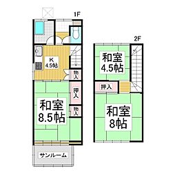 コーポサンフラワー 1階3Kの間取り