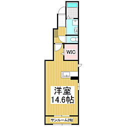 カーサ　ケイ　ファイブ 1階ワンルームの間取り