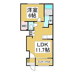 シェーネ　フォルム 1階1LDKの間取り