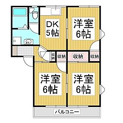 フラワーフレグランス 3DKの間取図画像