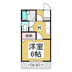 グリーンハイツ 1Kの間取図画像