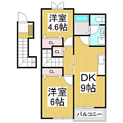 グリーングラス 2DKの間取図画像