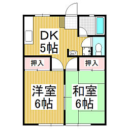 パークヒルM 2DKの間取図画像