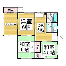 南ハイツB 3DKの間取図画像