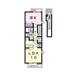 ヴィラB 1LDKの間取図画像