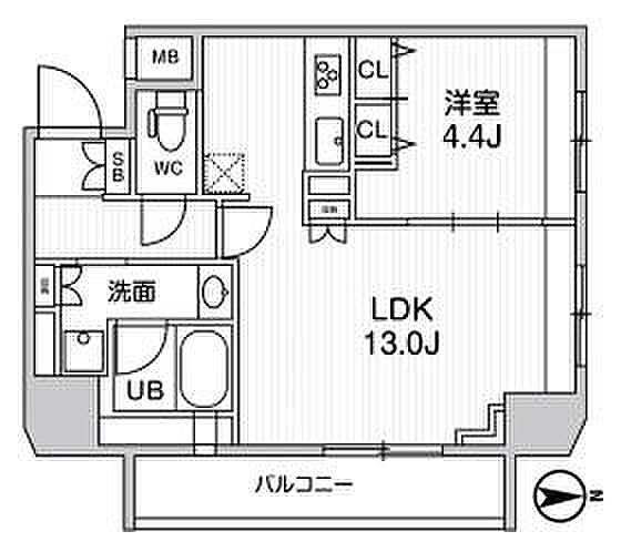 ジェノヴィア浅草橋IIスカイガーデン ｜東京都台東区鳥越1丁目(賃貸マンション1LDK・13階・43.70㎡)の写真 その2