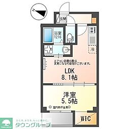 東武野田線 船橋駅 徒歩17分の賃貸マンション 3階1LDKの間取り