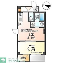 東武野田線 船橋駅 徒歩17分の賃貸マンション 2階1LDKの間取り