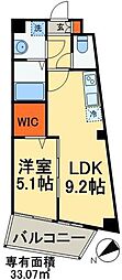 JR総武線 幕張駅 徒歩9分の賃貸マンション 3階1LDKの間取り