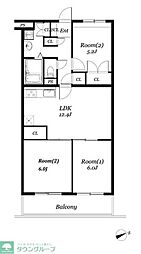 ベルフラット吉野 1階3LDKの間取り