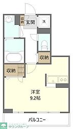 シャンテボナール 3階ワンルームの間取り