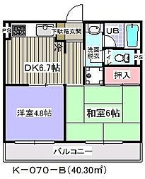 メゾンプルミエ弐番館（Ｋ−070） 6階2DKの間取り